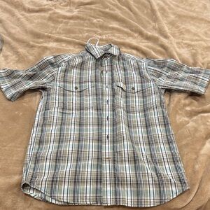Carhartt Men's Green Plaid Button Down Shirt